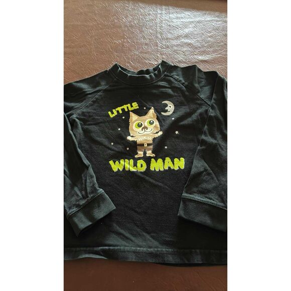 Little Wild Man Black Sweatshirt Size 5 T - Picture 1 of 4